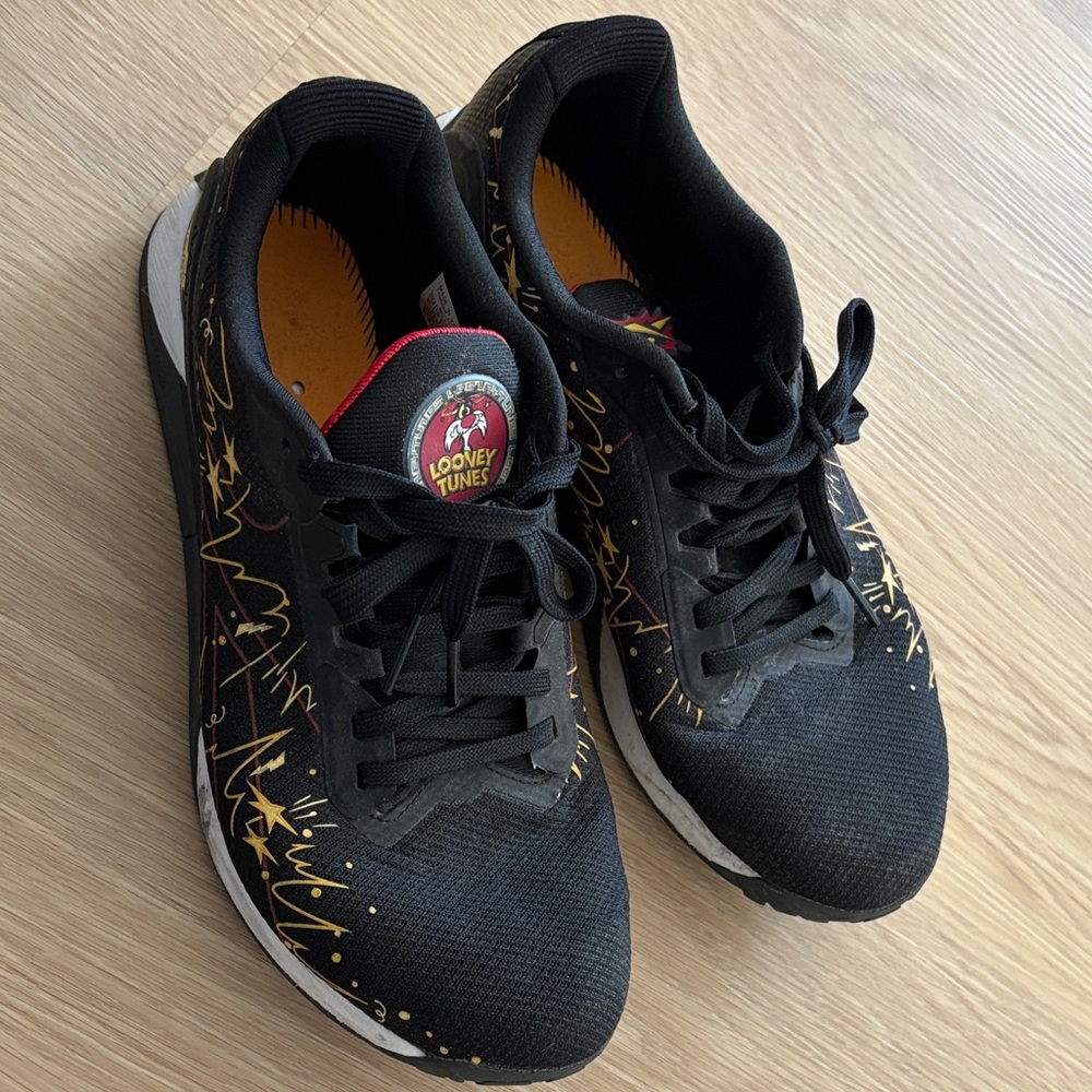 Reebok Warner Bros. Black Lifting CrossFit Sneakers with Gold Accents